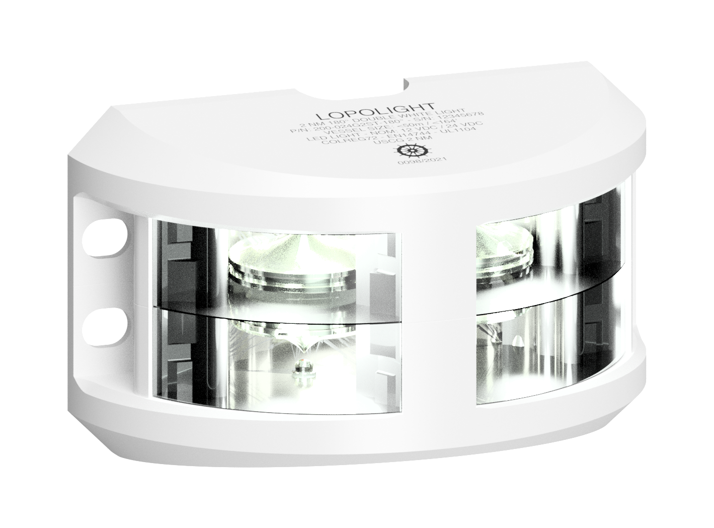 2nm 180° White, Double, white ceramic coated